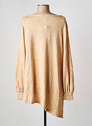 Pull tunique tissage chiné manches longues beige SEMIOLOGY femme
