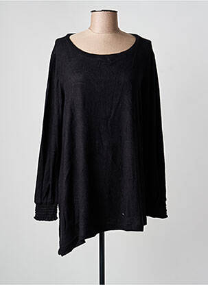 Pull tunique stretch manches longues noir SEMIOLOGY femme