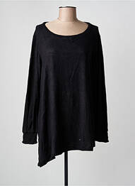 Pull tunique stretch manches longues noir SEMIOLOGY femme