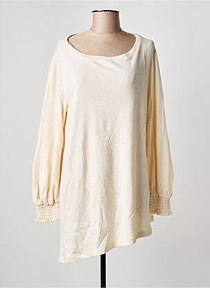 Pull tunique stretch manches longues beige SEMIOLOGY femme