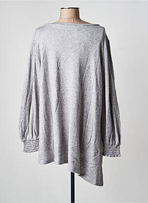 Pull tunique tissage chiné manches longues gris SEMIOLOGY femme