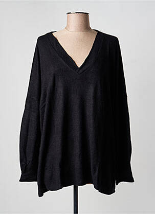 Pull tunique stretch manches longues noir SEMIOLOGY femme