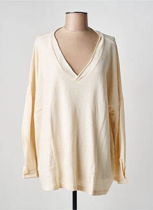 Pull tunique stretch manches longues beige SEMIOLOGY femme