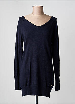 Robe pull col v manches longues bleu INTOWN femme