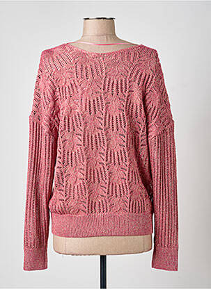 Pull maille ajourée manches longues rose ESQUALO femme