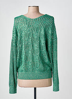 Pull maille ajourée manches longues vert ESQUALO femme