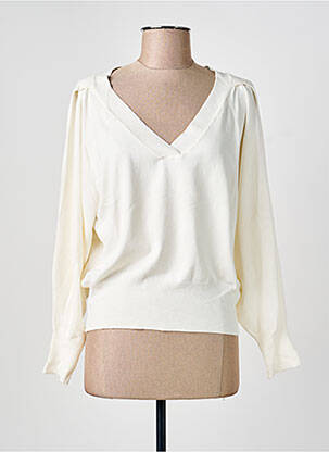 Pull stretch manches longues blanc ESQUALO femme