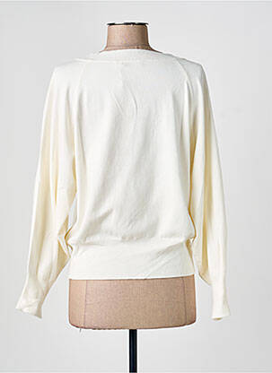 Pull col v manches longues blanc ESQUALO femme