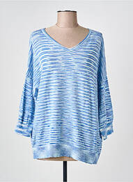 Pull stretch manches longues bleu YEST femme