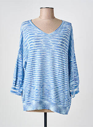 Pull stretch manches longues bleu YEST femme