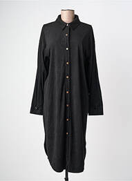 Robe mi-longue manches longues manches longues noir YEST femme