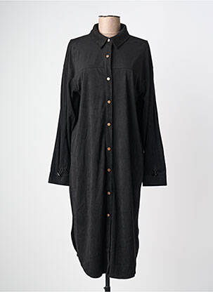 Robe mi-longue manches longues manches longues noir YEST femme