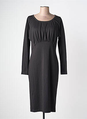 Robe mi-longue manches longues manches longues noir MALVIN femme