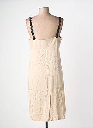 Robe mi-longue coupe cintrée fines bretelles beige SEMIOLOGY femme