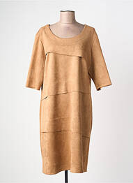 Robe mi-longue manches 3/4 manches 3/4 marron ONE O ONE femme