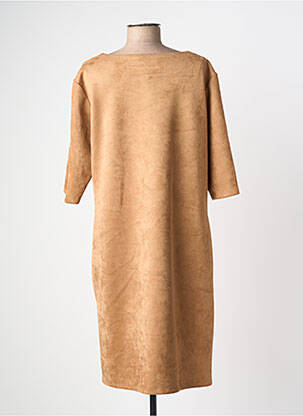 Robe mi-longue manches 3/4 manches 3/4 marron ONE O ONE femme