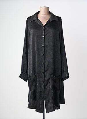 Tunique manches longues col chemisier noir ONE O ONE femme