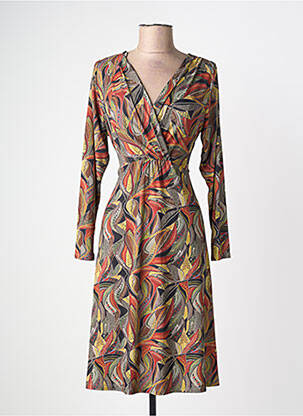 Robe mi-longue imprimé fantaisie manches longues gris AN II VITO femme
