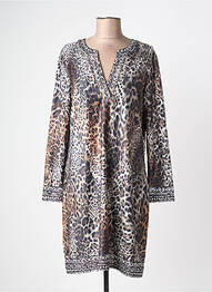 Robe mi-longue manches longues manches longues gris OPEN END femme