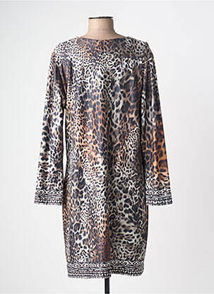 Robe mi-longue manches longues manches longues gris OPEN END femme