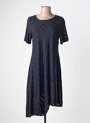 Robe mi-longue manches courtes manches courtes bleu SEMIOLOGY femme