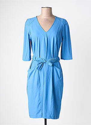 Robe mi-longue manches 3/4 manches 3/4 bleu ESQUALO femme