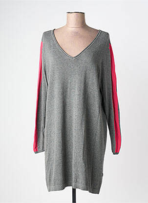 Robe pull col v manches longues gris ADIA femme