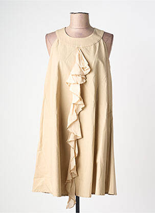 Robe courte sans manche sans manche beige SEMIOLOGY femme