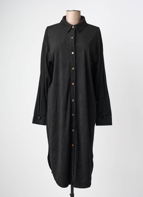 Robe mi-longue manches longues manches longues noir YEST femme