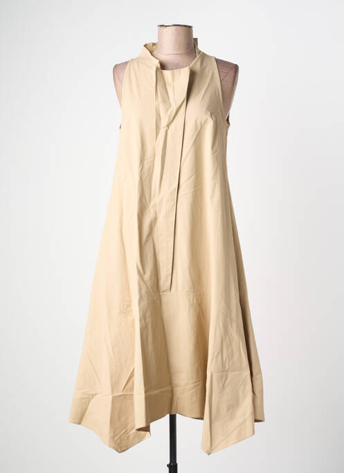 Robe mi-longue sans manche sans manche beige SEMIOLOGY femme