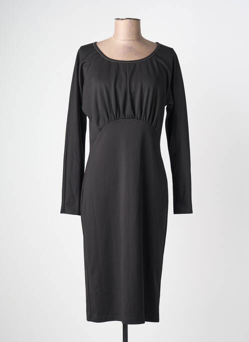 Robe mi-longue manches longues manches longues noir MALVIN femme