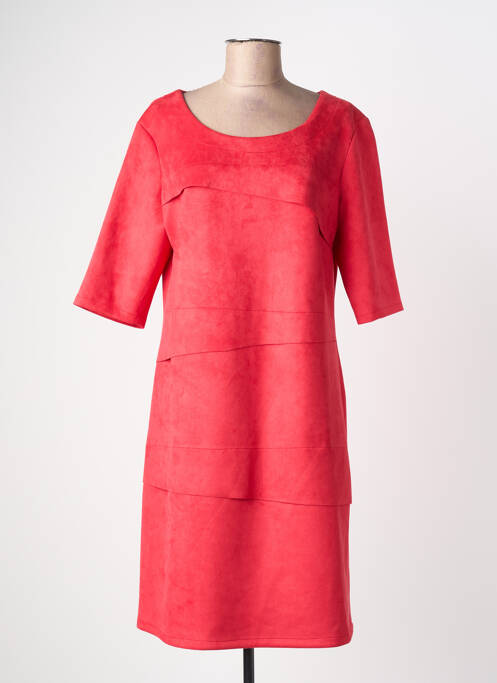 Robe mi-longue manches 3/4 manches 3/4 rouge ONE O ONE femme
