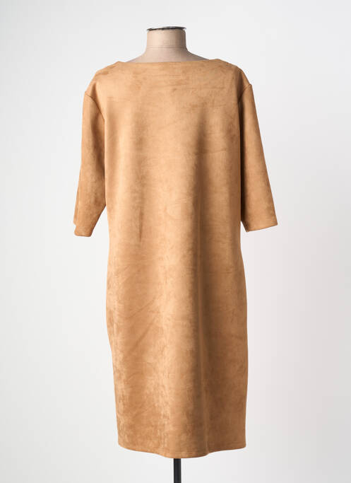 Robe mi-longue manches 3/4 manches 3/4 marron ONE O ONE femme