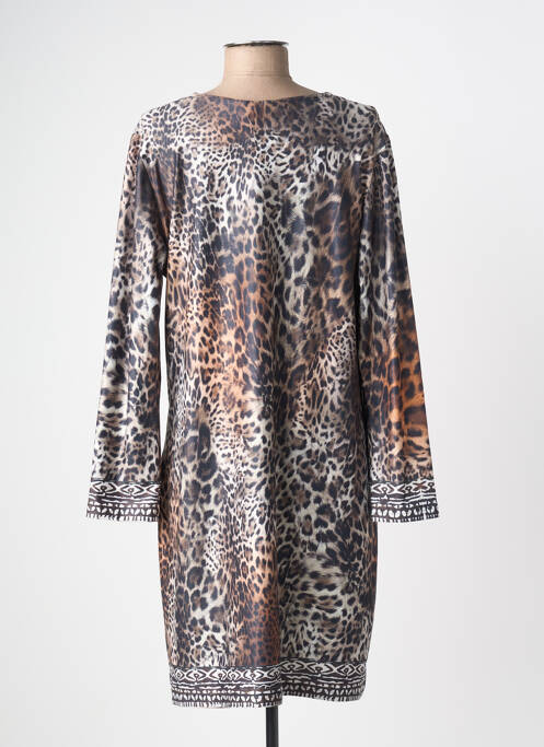 Robe mi-longue manches longues manches longues gris OPEN END femme