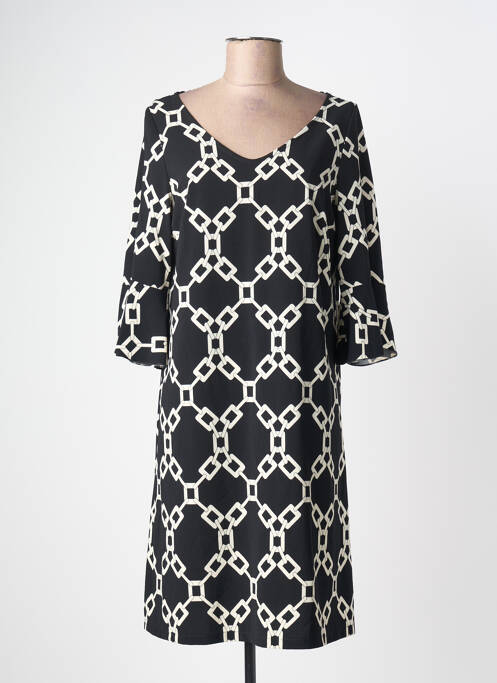 Robe mi-longue manches 3/4 manches 3/4 noir AN II VITO femme