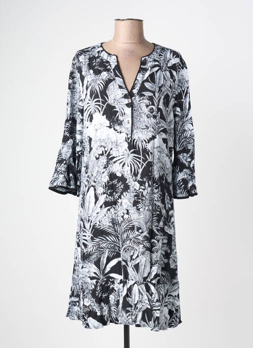 Robe mi-longue manches longues manches longues noir YEST femme