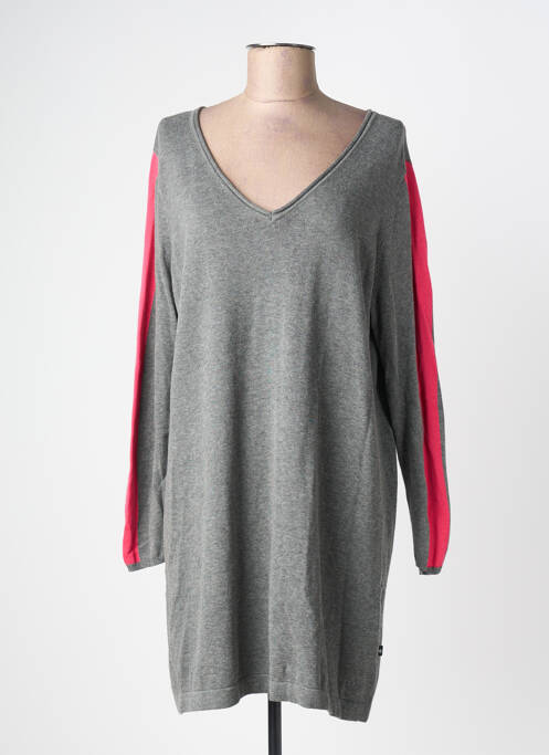 Robe pull col v manches longues gris ADIA femme