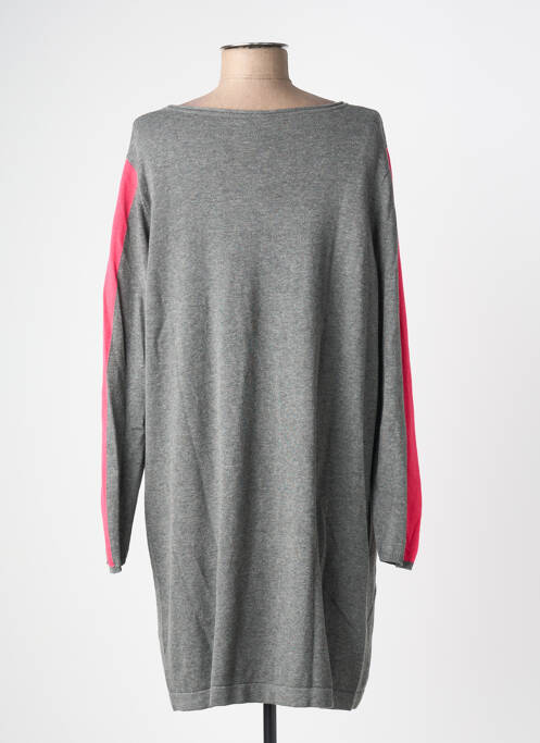 Robe pull col v manches longues gris ADIA femme