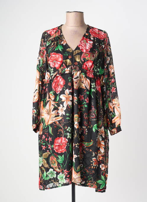 Robe courte manches longues manches longues noir SCARLET ROOS femme