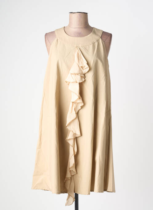 Robe courte sans manche sans manche beige SEMIOLOGY femme