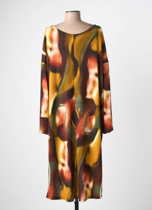 Robe mi-longue orange 100 % FEMININ PARIS femme