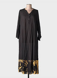Robe longue manches longues manches longues noir CHICOSOLEIL femme