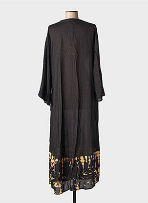 Robe longue manches longues manches longues noir CHICOSOLEIL femme