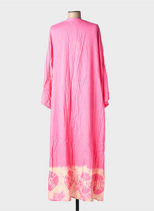 Robe longue manches longues manches longues rose CHICOSOLEIL femme