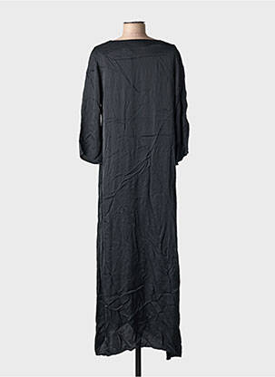 Robe longue coupe fluide manches 3/4 noir SEMIOLOGY femme