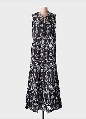 Robe longue sans manche sans manche noir YEST femme