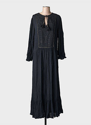 Robe longue manches longues manches longues noir CHICOSOLEIL femme