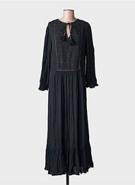 Robe longue manches longues manches longues noir CHICOSOLEIL femme