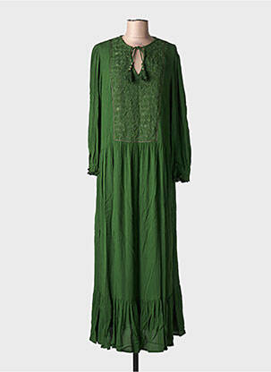 Robe longue manches longues manches longues vert fonce CHICOSOLEIL femme