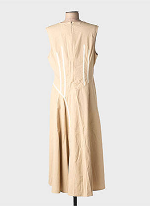 Robe longue coupe évasée sans manche beige SEMIOLOGY femme